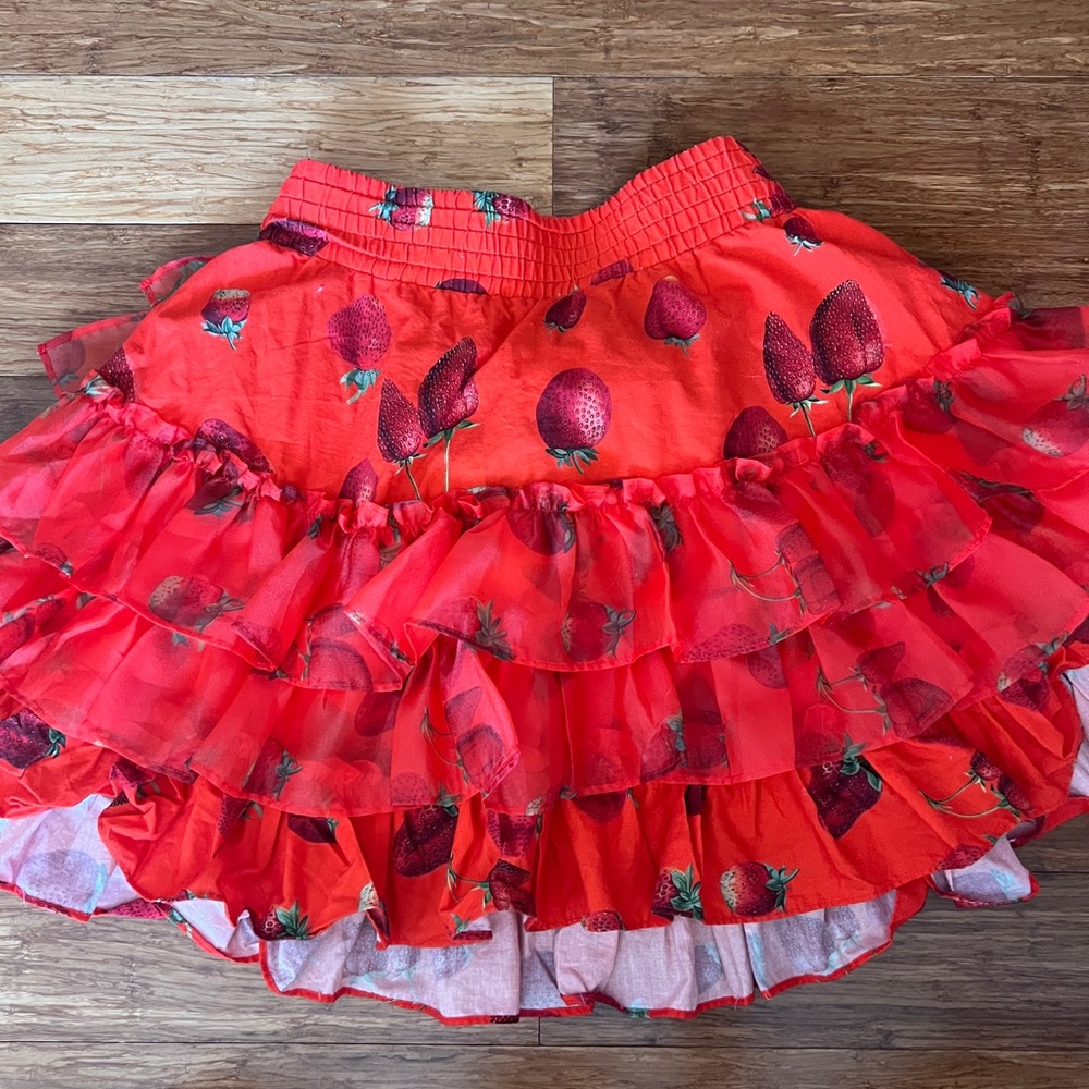 Selkie Red Strawberry Ruffle Skirt!